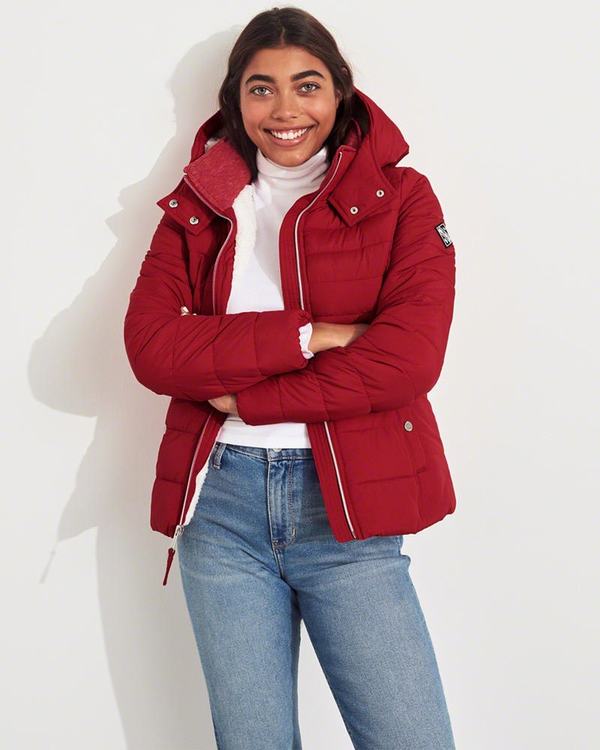 Giacca Hollister Donna Sherpa-Lined Rosse Italia (942GLANP)
